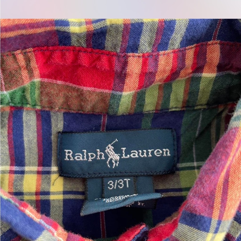 Ralph Lauren button down Multicolor Plaid Shirt- 3T